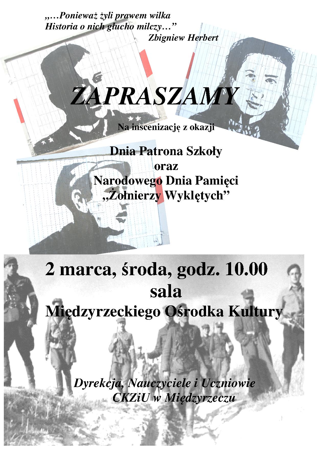 Ilustracja do informacji: Dzień Patrona i Pamięci Żołnierzy Wyklętych